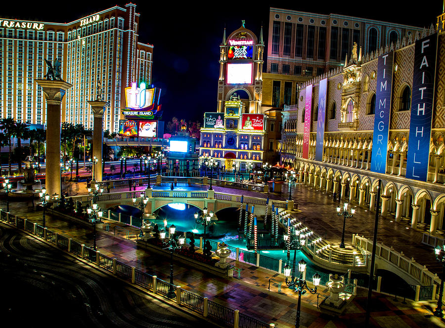 Las Vegas Lights Photograph by Lev Kaytsner