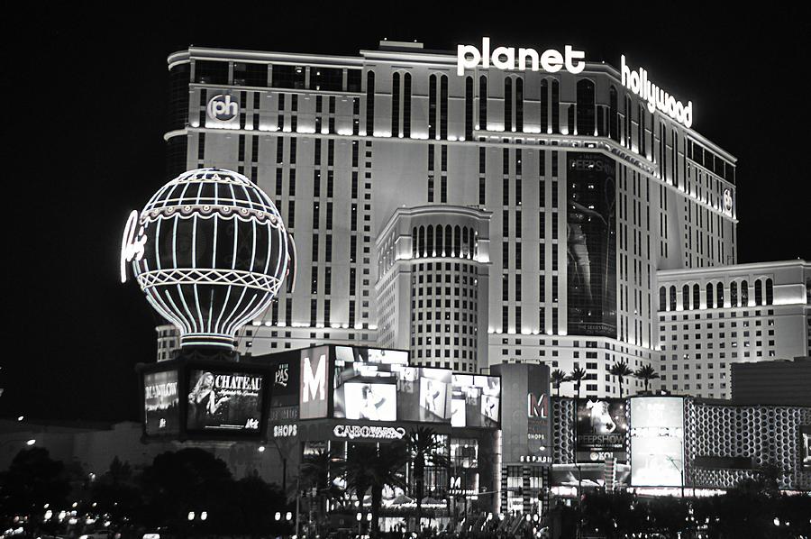 Las Vegas Night Mono 2 Photograph by John Hughes