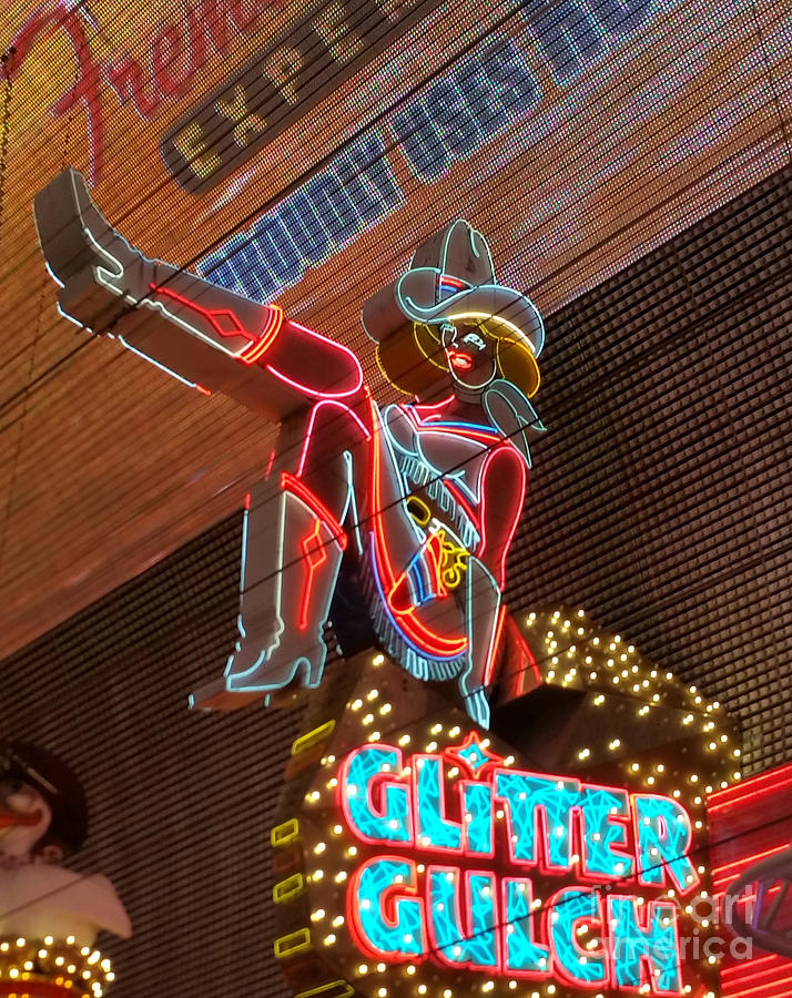 Las Vegas Neon Cowgirl Painting by Gregory Dyer | Fine Art America