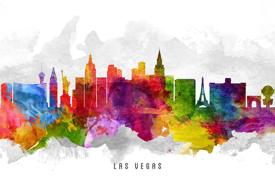 Las Vegas Painting - Las Vegas Nevada Cityscape 13 by Aged Pixel