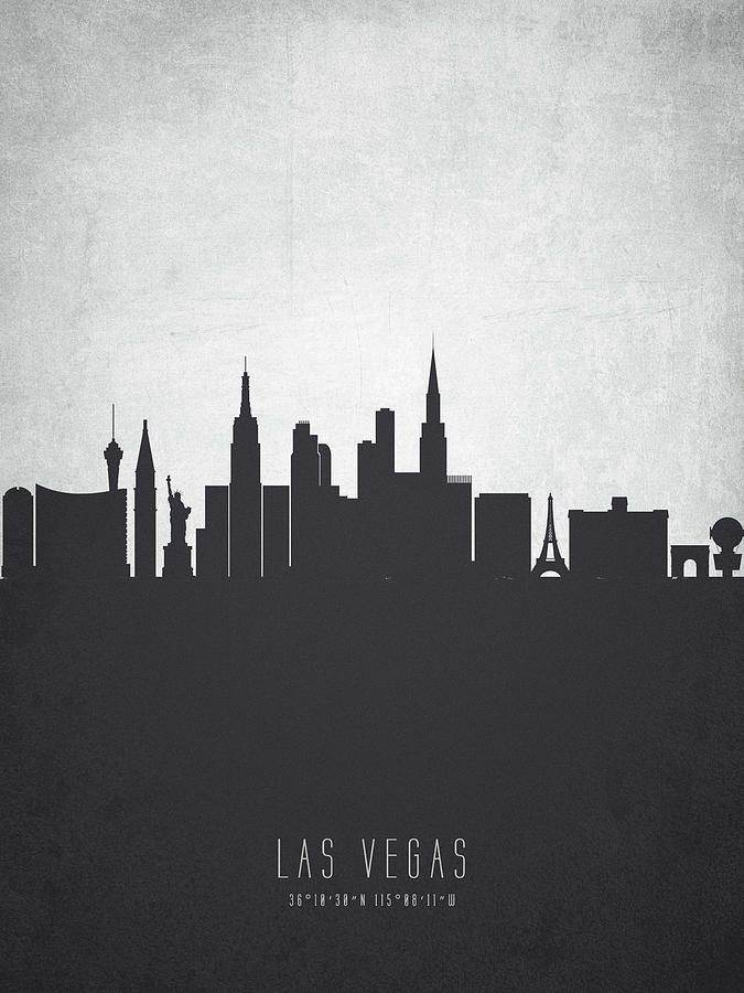 Las Vegas Painting - Las Vegas Nevada Cityscape 19 by Aged Pixel