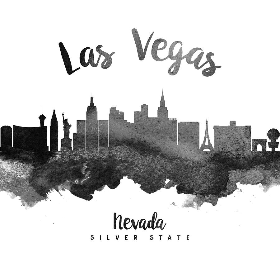 Las Vegas Painting - Las Vegas Nevada Skyline 18 by Aged Pixel