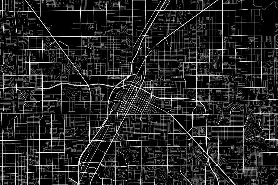 Las Vegas Nevada USA Dark Map Digital Art by Jurq Studio - Fine Art America