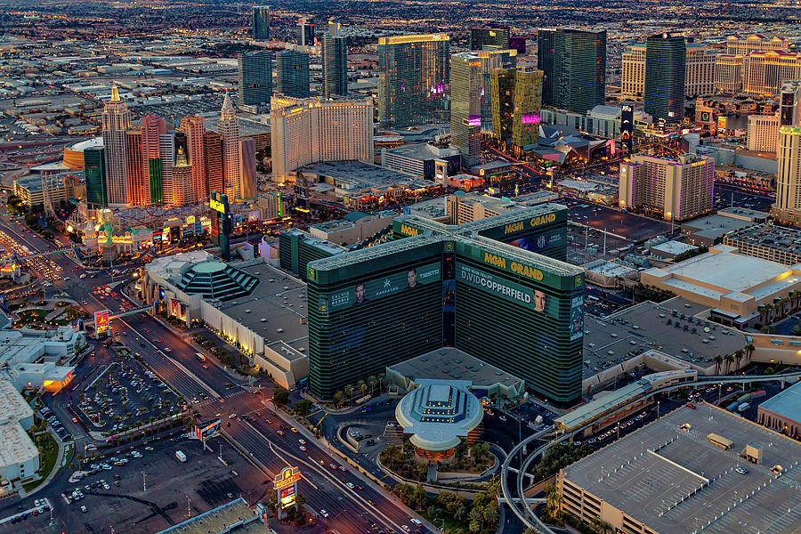 Las Vegas NV Strip Aerial Photograph by Susan Candelario