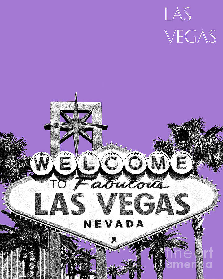 Las Vegas Sign - Purple Digital Art by DB Artist