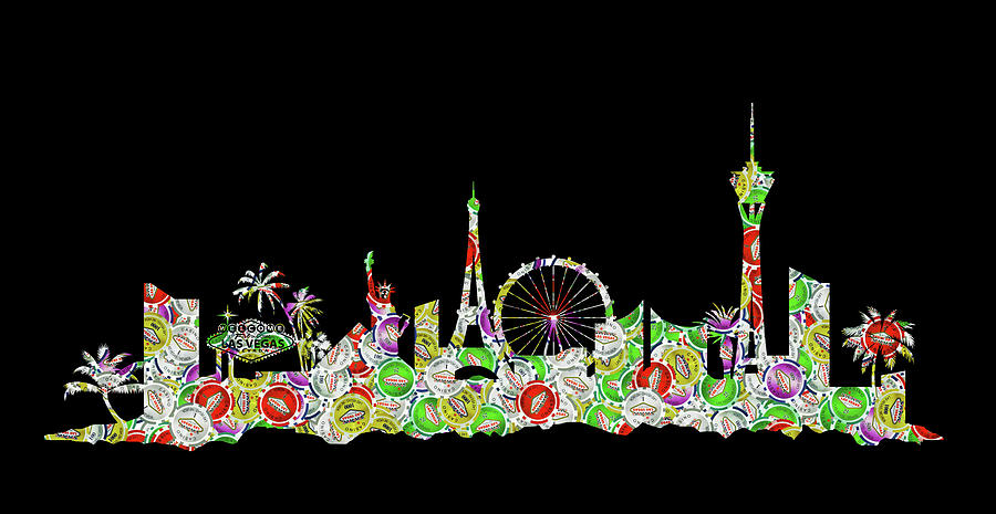 Las Vegas Skyline Silhouette Chips Digital Art by Ricky Barnard