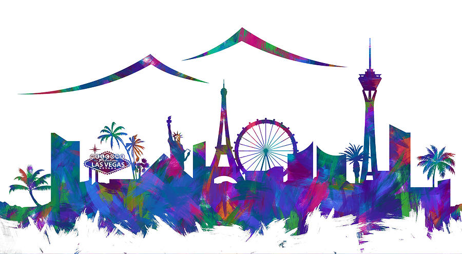 Download Las Vegas Skyline Silhouette Iii Digital Art By Ricky Barnard