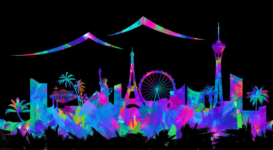 Las Vegas Skyline Silhouette IV Digital Art by Ricky Barnard