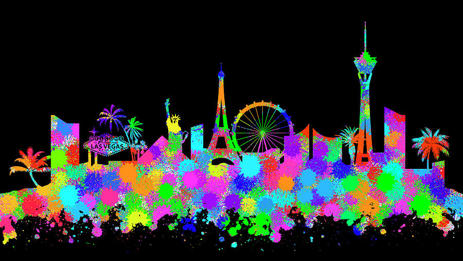 Las Vegas Skyline Silhouette VI Digital Art by Ricky Barnard
