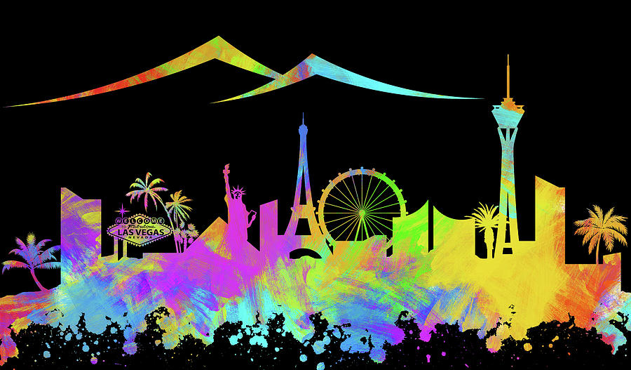 Las Vegas Skyline Silhouette VIII Digital Art by Ricky Barnard
