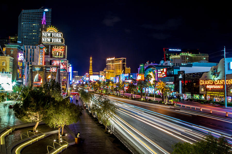 Las Vegas Strip at Night Photograph by Lev Kaytsner