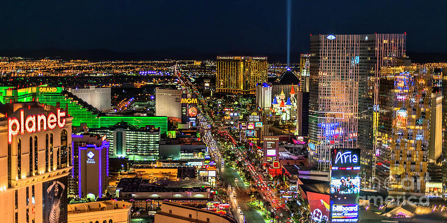 Las Vegas Strip South View Zoom 2 to 1 Ratio Photograph by Aloha Art