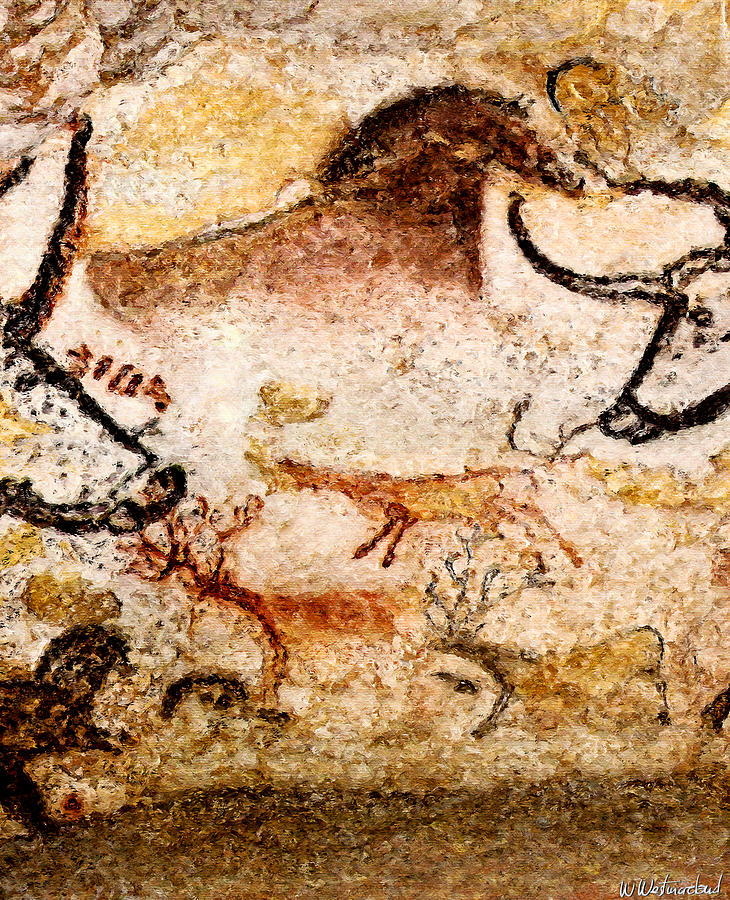 Lascaux Hall of the Bulls - Deer under Horse Photograph by Weston Westmoreland