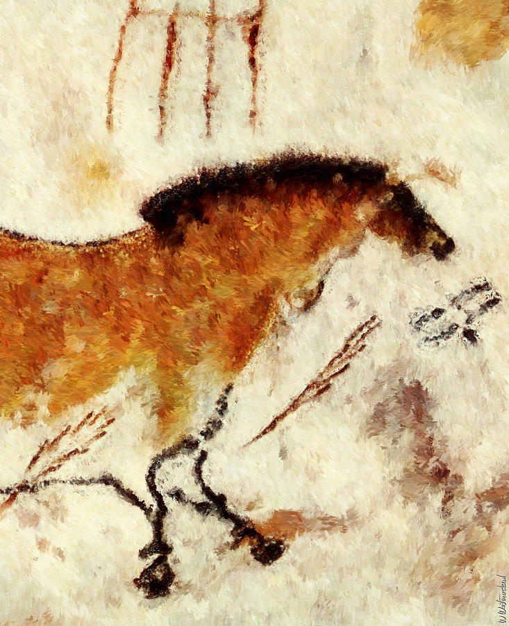 Prehistoric Digital Art - Lascaux Prehistoric Horse Detail by Weston Westmoreland