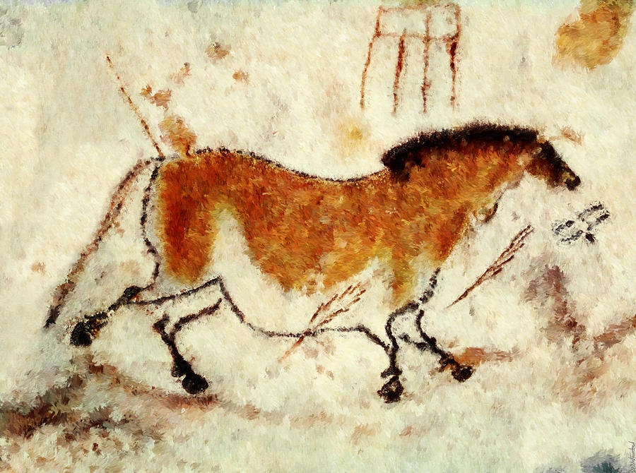 Prehistoric Digital Art - Lascaux Prehistoric Horse by Weston Westmoreland