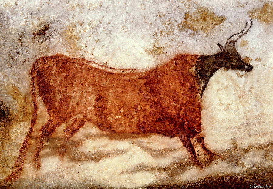 Lascaux Red Cow Painting by Weston Westmoreland