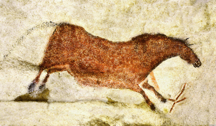 Lascaux Red Horse Painting by Weston Westmoreland