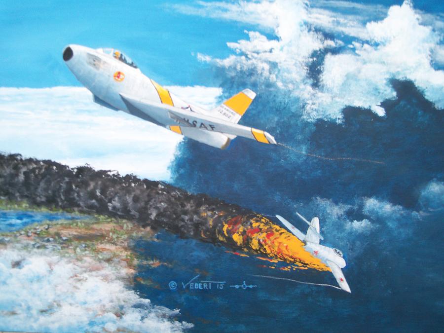 Aviation Painting - Last Ace of Korean War by Dennis Vebert