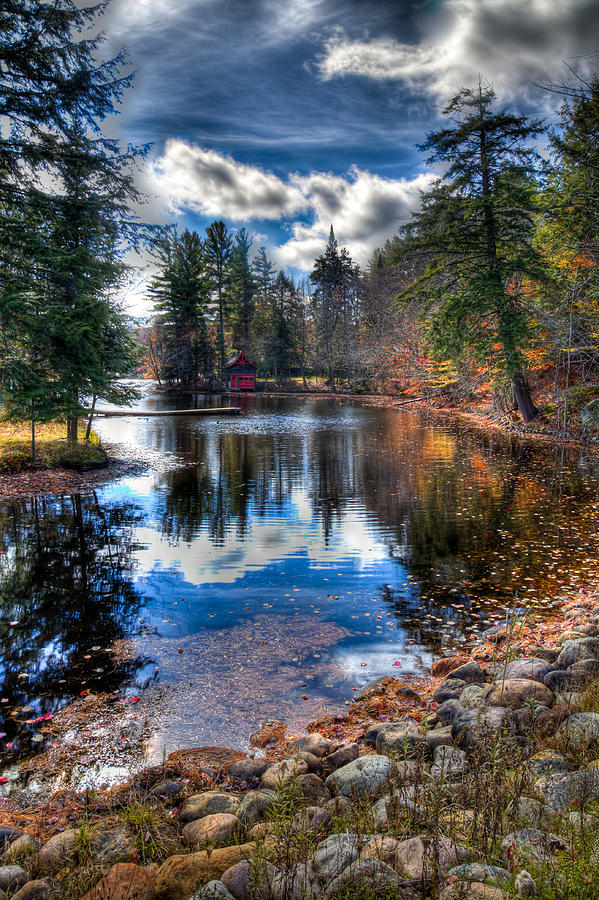 Last Bit of Fall Color at the Boathouse Photograph by David Patterson