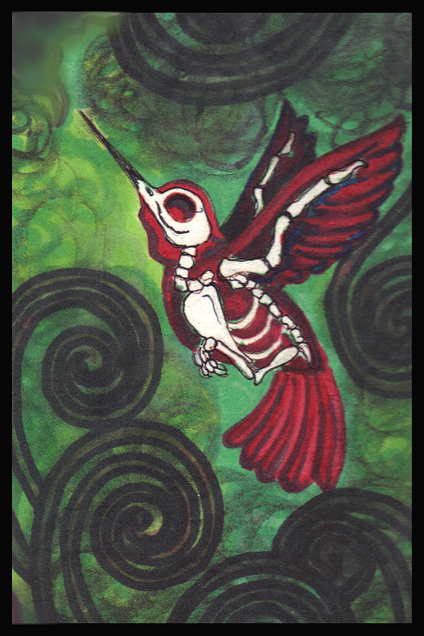 Hummingbird Painting - Last Flights by Shayne of the Dead