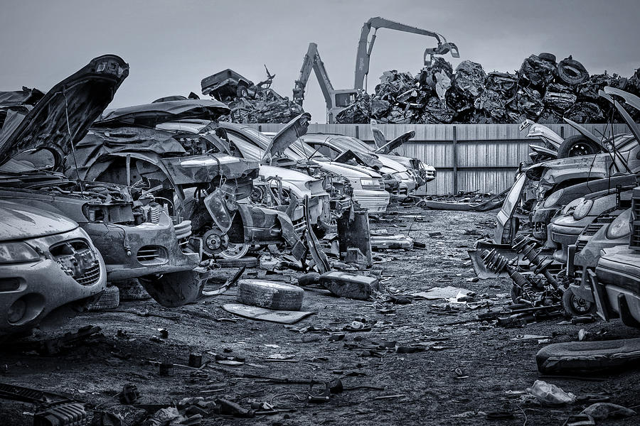 Car Photograph - Last Journey - Salvage Yard by Nikolyn McDonald