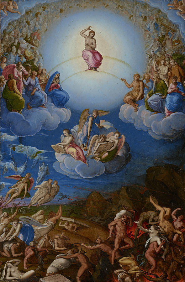 Last Judgment Painting by Attributed to Roviale Spagnolo