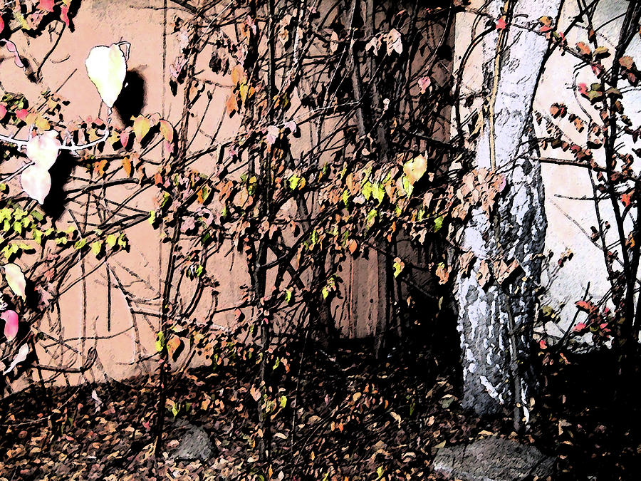 Last Leaves At Night 2 Digital Art