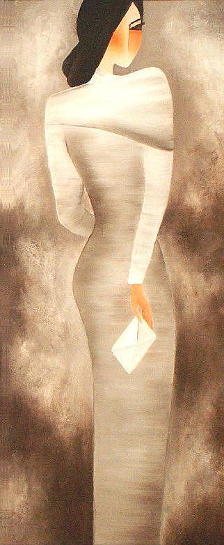Woman Painting - Last Letter by Anita Burnaz Woman Painting - Last Letter by Anita Burnaz