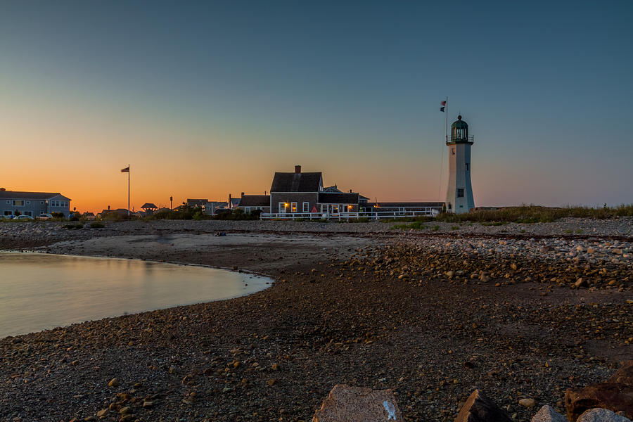Last Light at Old Scituate Lighthouse Photograph by Brian MacLean