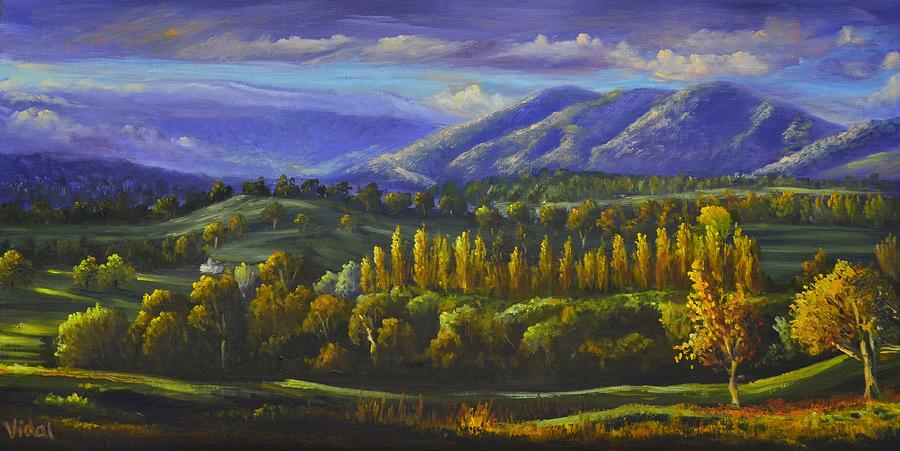 Nature Painting - Last Light on Tumut Valley by Christopher Vidal