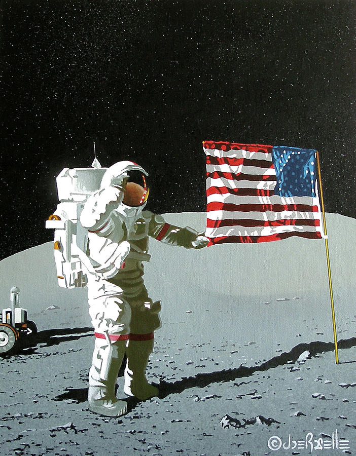 Astronaut Painting - Last man standing by Joe Roselle