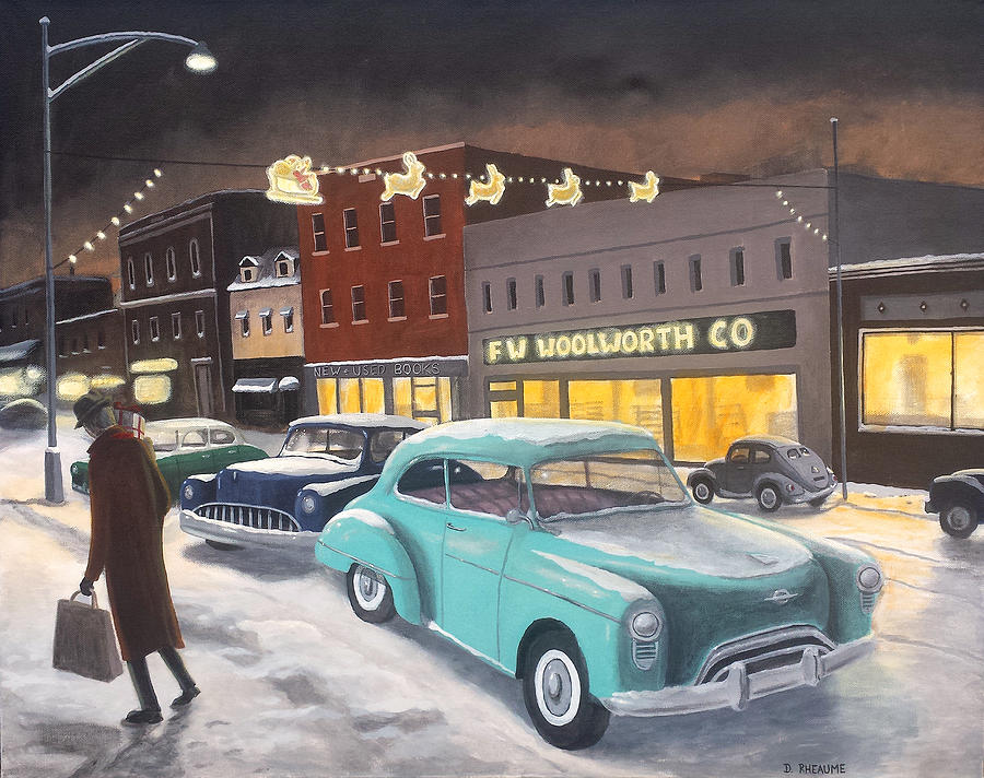 Last Minute Shopper Painting by Dave Rheaume