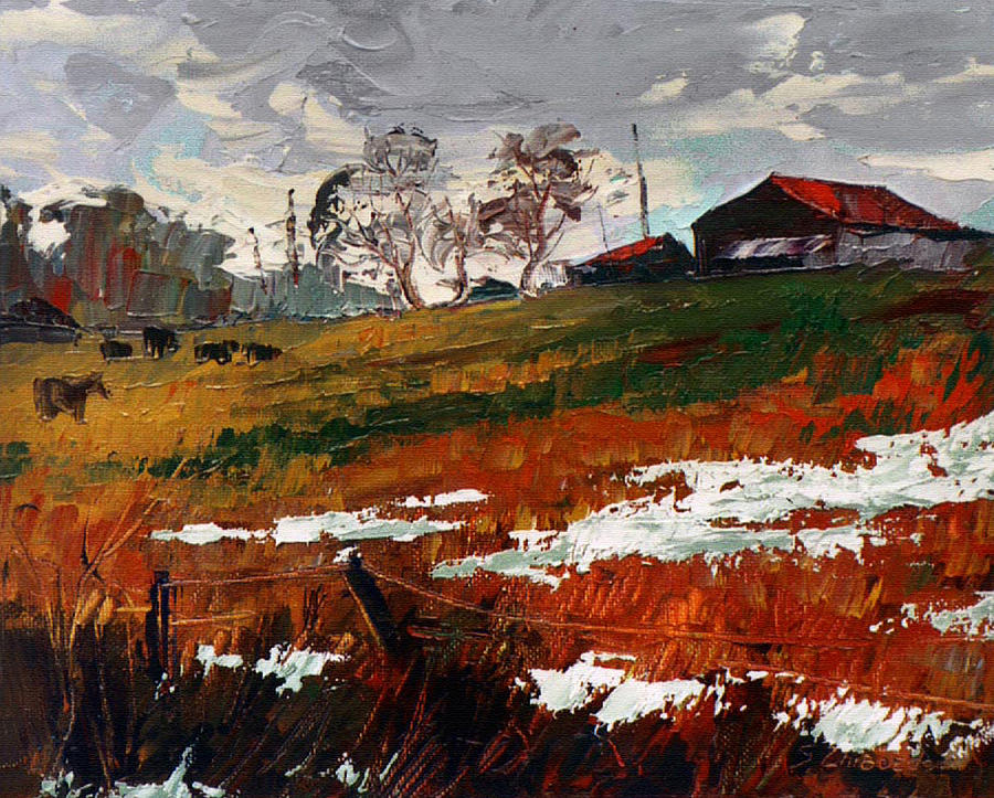 Impressionism Painting - Last Patches of Snow by Sergey Zhiboedov