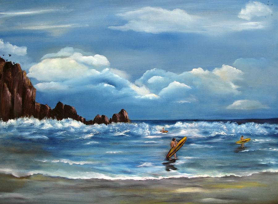 Beach Painting - Last ride by Carol Sweetwood