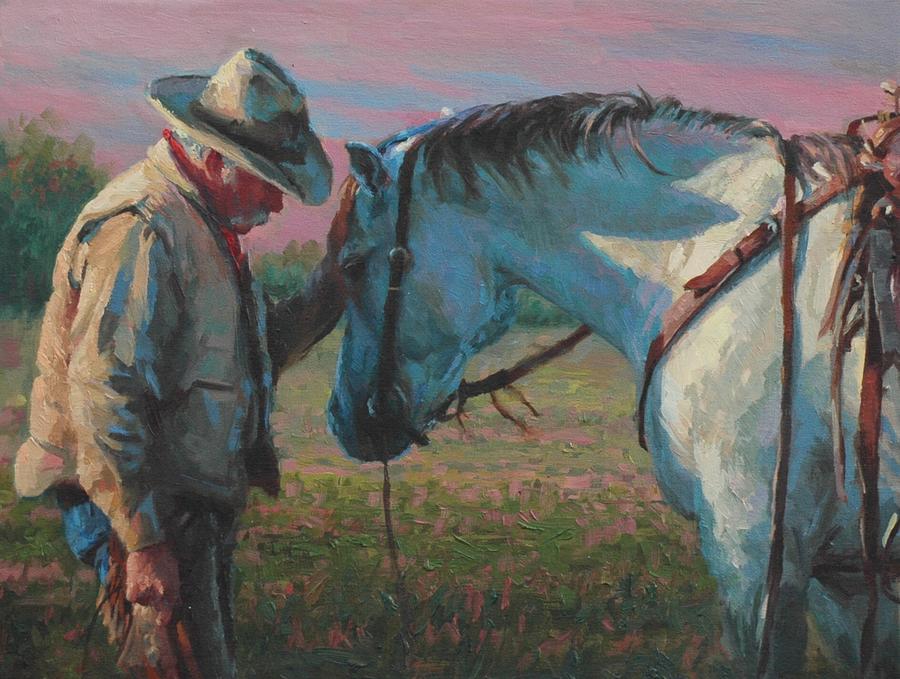 Horse Painting - Last Roundup by Jim Clements