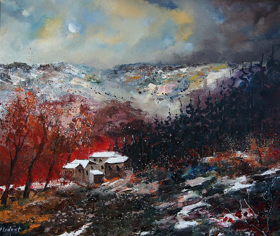 Winter Painting - Last Snow by Pol Ledent