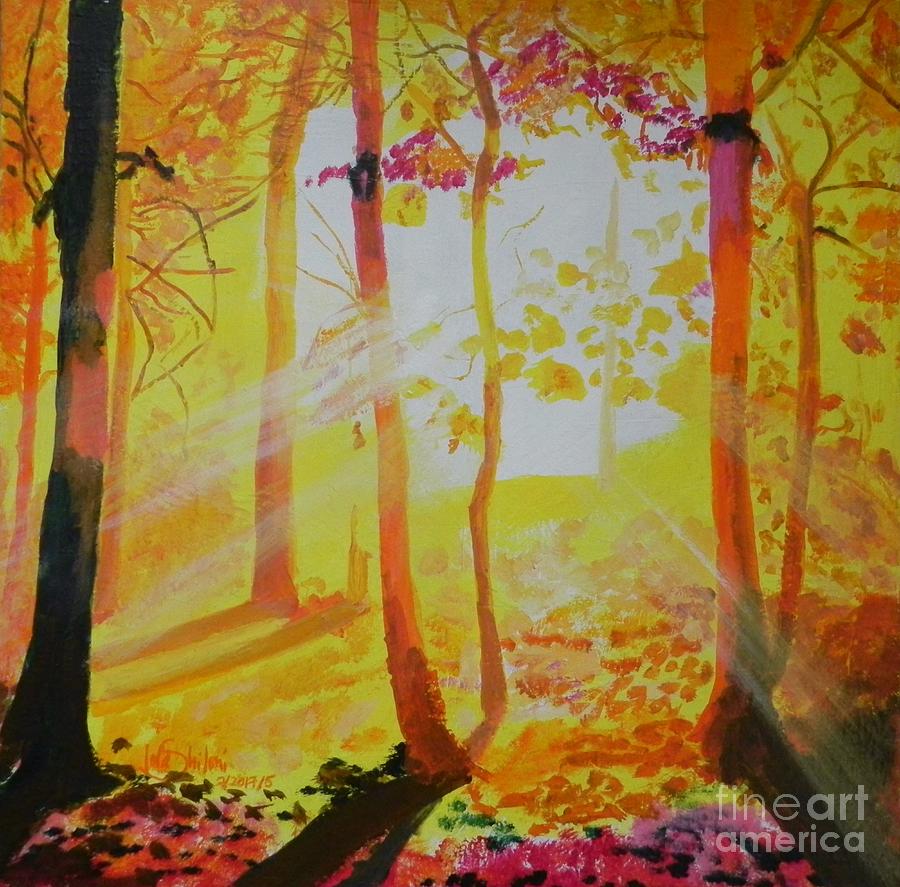 Last Sunbeams Painting by Jolanta Shiloni