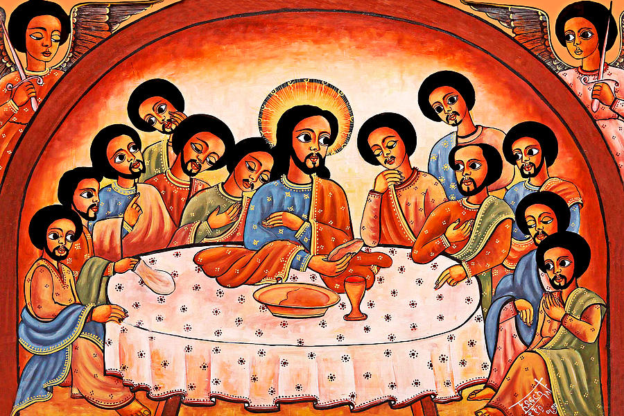 Jesus Christ Photograph - Last Supper Angels by Munir Alawi