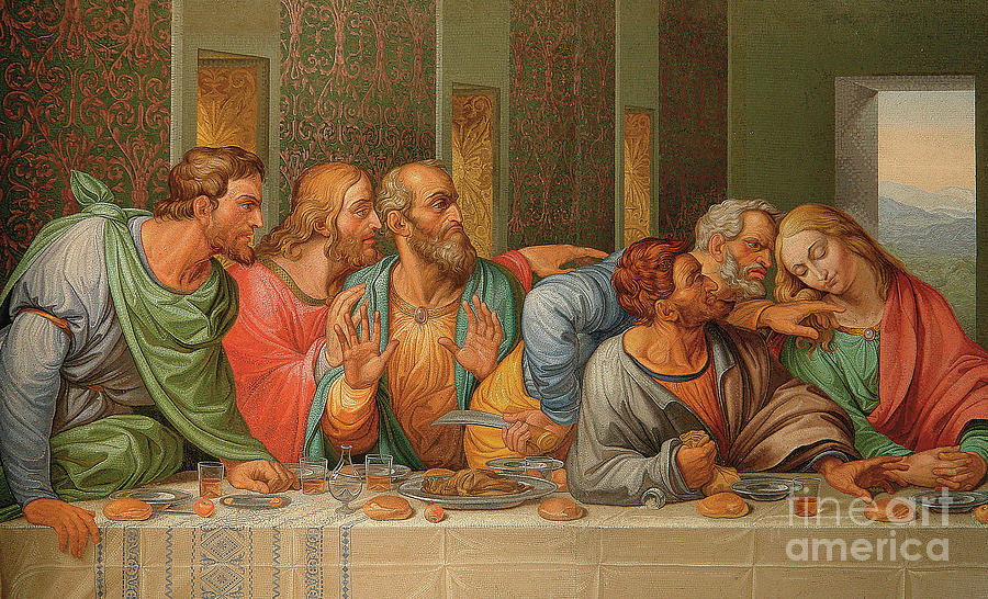 Last Supper Painting by Giacomo Raffaelli