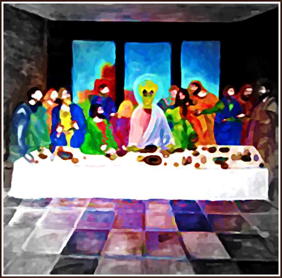 Last Supper Of Alien Jesus Painting by Gregory McLaughlin