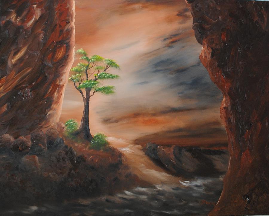 Last Tree In Zions Canyon Painting by John Johnson