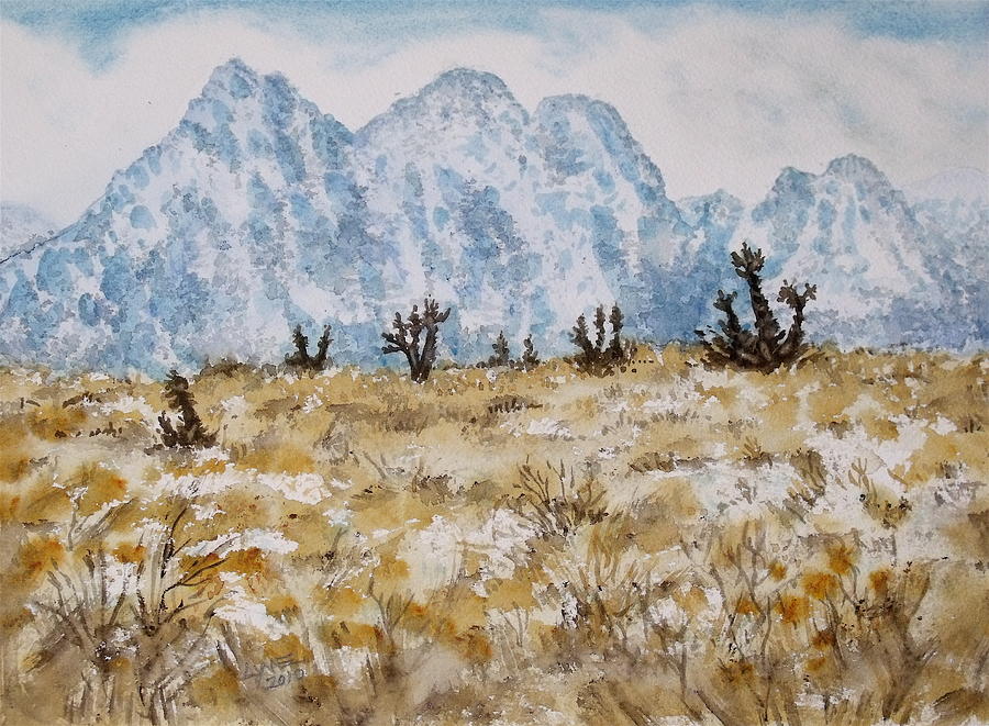 LasVegas Desert Mountains Painting by Lynne Haines