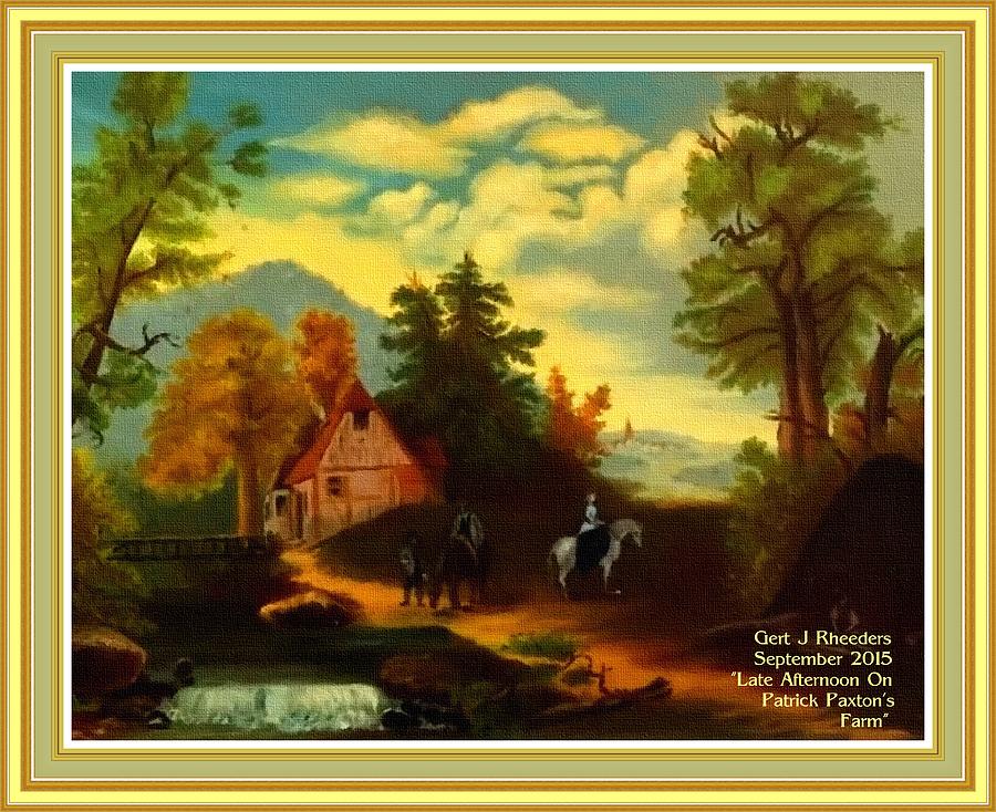 Late Afternoon On Patrick Paxtons Farm H A With Decorative Ornate Printed Frame. Painting