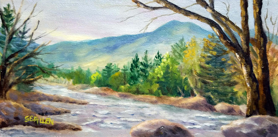 Late Afternoon on the Saco Painting by Sharon E Allen