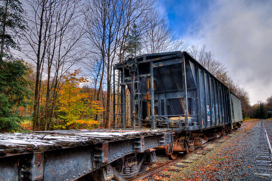 Train Photograph - Late Autumn along the Tracks by David Patterson