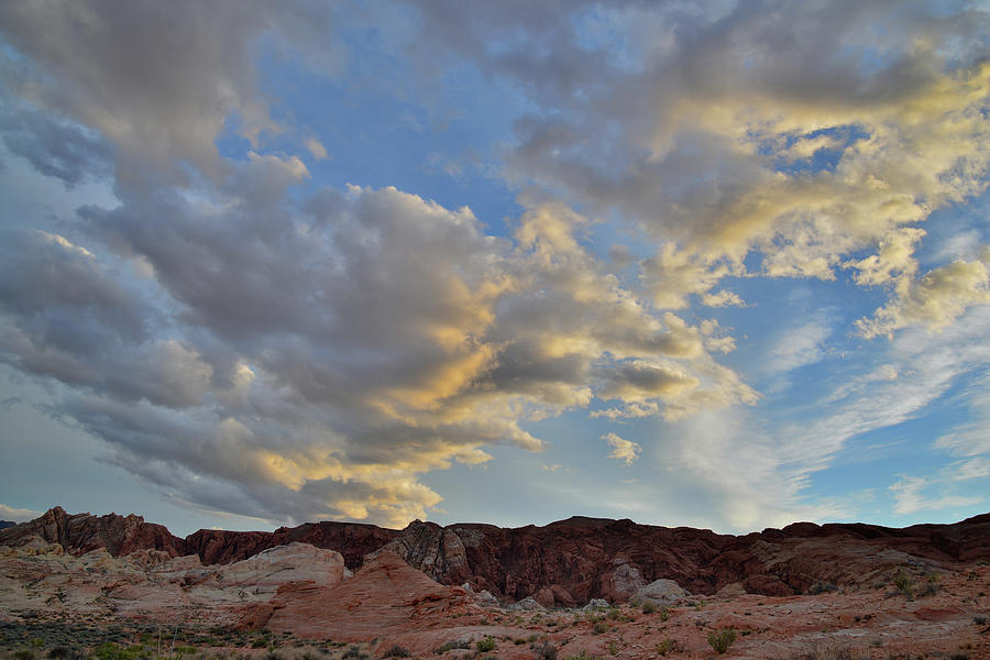 Late Evening Clouds over Valley of Fire State Park Photograph by Ray Mathis