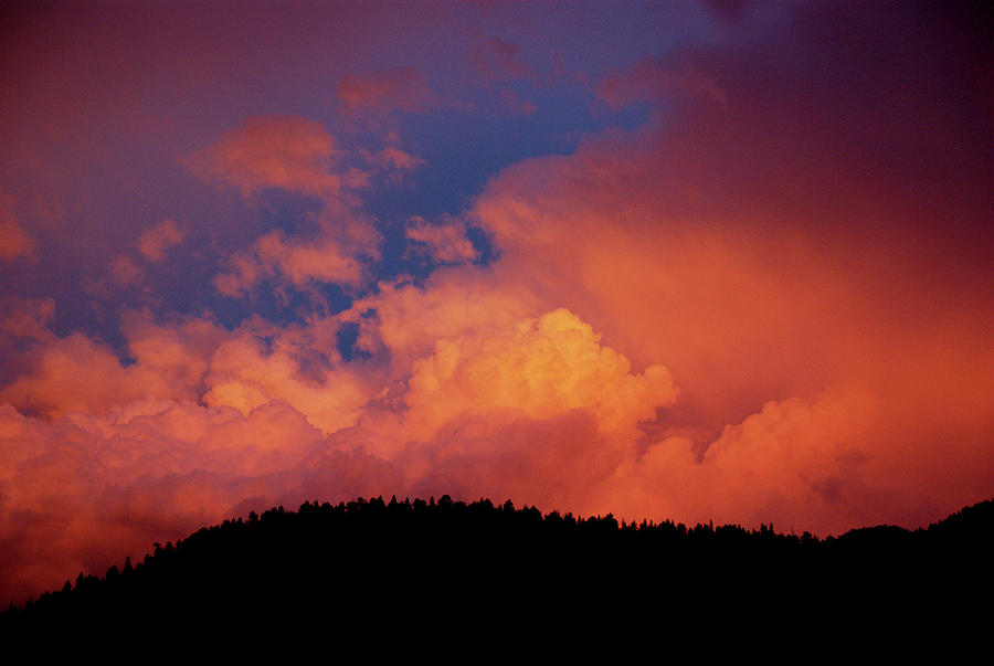 Sunset Photograph - Late Evening Cumulus Clouds by Kristin Davidson