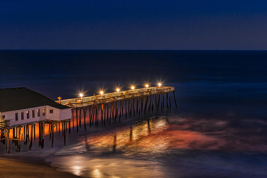 Late Evening Sunset on Kitty Hawk Pier Photograph by Brenda Jacobs
