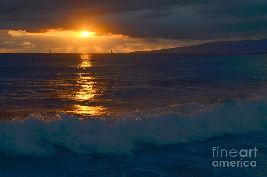 Late Evening Sunset Waikiki Hawaii - 16 Photograph
