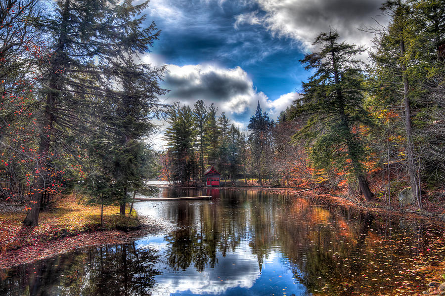 Late Fall at the Red Boathouse Photograph by David Patterson
